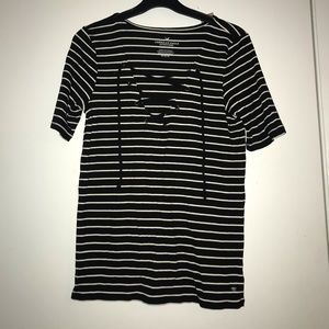 AE stripped corset t-shirt